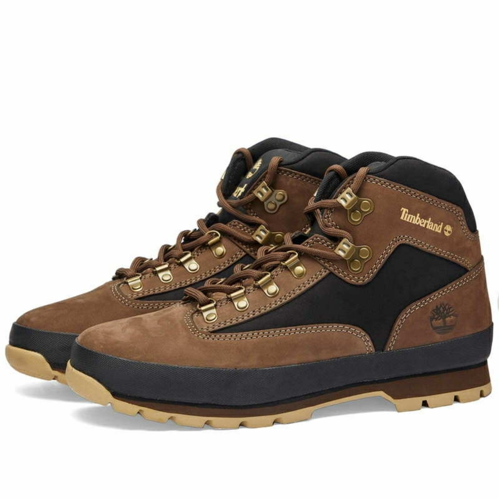 timberland mens euro hiker mid hiker boots-dark brown Nubuck size 8